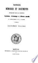 Notices, mémoires et documents