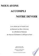 Nous avons accompli notre devoir