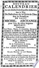Nouveau calendrier du Très Illustre Ordre Equestre de Bavière sous le Titre de Défenseurs de la Gloire de Dieu sous la Protection de Saint-Michel Archange