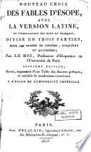 Nouveau choix des fables d'Ésope ...