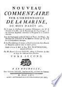 Nouveau Commentaire sur l'Ordonnance de la Marine, du mois d'Aout 1681
