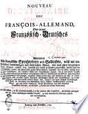 Nouveau dictionaire des proverbes françois-allemand oder neues französisch-deutsches sprich-wörter-buch, worinnen alle französischen sprichwörter und gallicismi ... von Christian Wilhelm Kritzinger