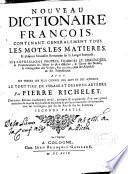 Nouveau dictionaire francois