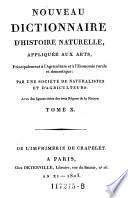 Nouveau Dictionnaire d'histoire naturelle, appliquee aux arts