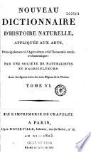 Nouveau Dictionnaire d'histoire naturelle, appliquee aux arts