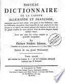 Nouveau dictionnaire de la langue allemande et françoise