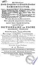 Nouveau dictionnaire de poche francais-allemand et allemand-francais: ouvrage complet ... Par M. A. Thibaut