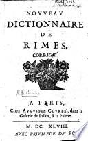 Nouveau dictionnaire de rimes, corrigé. [By N. Frémont d'Ablancourt.] MS. notes