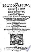 Nouveau Dictionnaire France Aleman. et Alem. François ... en faveur des autres nations de l'Europe