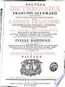 Nouveau dictionnaire françois-allemand