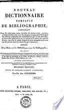 NOUVEAU DICTIONNAIRE PORTATIF DE BIBLIOGRAPHIE,