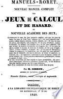 Nouveau manuel complet des jeux de calcul et de hasard
