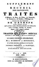 Nouveau recueil de traités d'alliance, de paix, de trêve, de neutralité, de commerce, de limites, d'échange etc