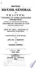 Nouveau recueil général de traités, conventions et autres transactions remarquables