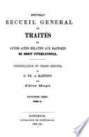 Nouveau recueil général de traités et autres actes relatifs aux rapports de droit international