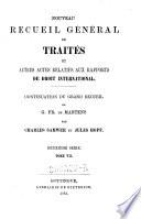 Nouveau recueil général de traités et autres actes relatifs aux rapports de droit international