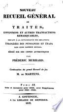 Nouveau recueil général de traités