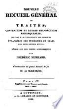 Nouveau recueil général de traités