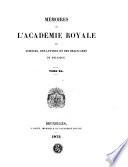 Nouveaux mémoires de l'Académie royale des sciences et belles-lettres de Bruxelles