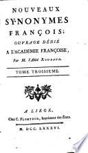Nouveaux synonymes françois