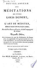 Nouvel abregé des meditations du Pere Louis du Pont,