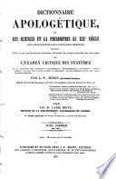Nouvelle encyclopedie theologique, ou deuxieme serie de dictionnaire sur toutes les parties de la science religeuse ... publie par M. l'abbe Migne
