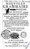 Nouvelle grammaire anglaise et française