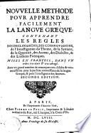Nouvelle methode pour apprendre facilement la langue grecque
