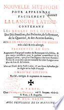 Nouvelle methode pour apprendre facilement la langue latine