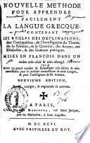 Nouvelle méthode pour apprendre la langue grecque