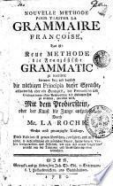 NOUVELLE METHODE POUR TRAITER LA GRAMMAIRE FRANÇOÎSE