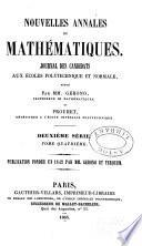Nouvelles annales de mathématiques