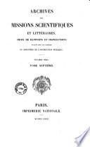 Nouvelles Archives des missions scientifiques et littéraires