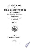 Nouvelles archives des missions scientifiques et littéraires