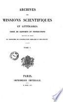 Nouvelles Archives des missions scientifiques et littéraires