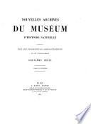 Nouvelles archives du Muséum d'histoire naturelle