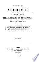 Nouvelles archives historiques, philosophiques et littéraires