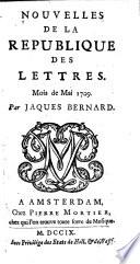 Nouvelles de la republique des lettres