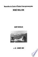 Nouvelles du Centre d'études francoprovençales René Willien