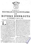 Nouvelles extraordinaires de divers endroits