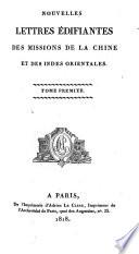 Nouvelles lettres édifiantes des missions de la Chine et des Indes Orientales