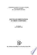 Nouvelles orientations en droit comptable