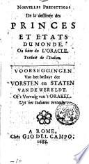 Nouvelles predictions de la destinée des Princes et Etats du Monde. Ou suite de l'oracle