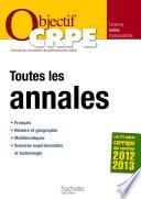 Objectif CRPE : Toutes les annales - Sessions 2012 2013