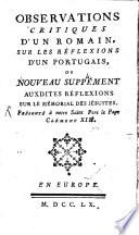 Observations critiques d'un romain sur les reflexions d'un Portugais