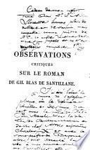 Observations critiques sur le roman de Gil Blas de Santillane