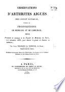 Observations d'arthrites aiguës chez l'enfant nouveau-né, ... thèse, etc