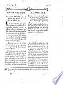 Observations du sieur Morand sur le projet du Pont de bois sur le Rhône (- Réponses pour servir aux Adminstrateurs de l'Hôtel-Dieu, dans l'instance au Conseil de Sa Majesté contre le sieur Morand et ses associés) (signées Brac fils)