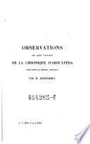 Observations sur deux passages de la chronique d'Abou'lfeda cites dans le Journal asiatique