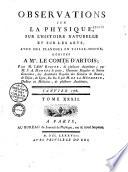 Observations sur la physique, sur l'histoire naturelle et sur les arts, par M. l'abbé Rozier (1771 au 1791)